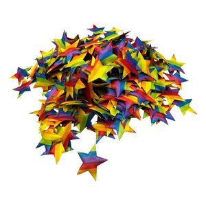 Rainbow Star plush Pack Assorted Color Fabric Material 3D Shapes Decoration READ